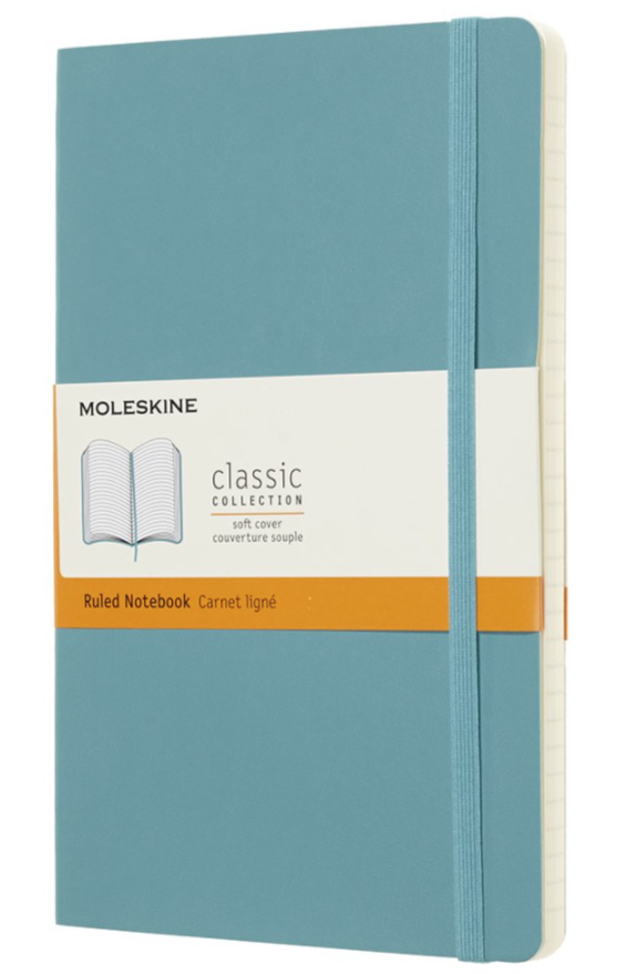 Carnet - Moleskine Classic - Large, Ruled, Soft Cover - Blue Reef