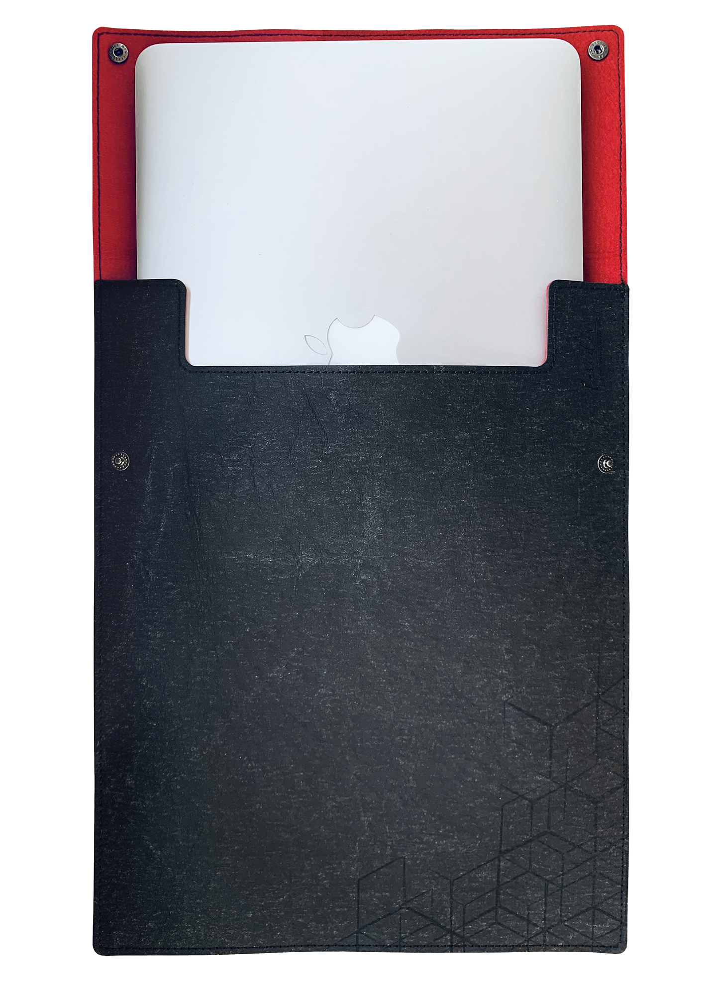 Husa laptop - Fori Dori Laptop Sleeve - Black & Vintage Red