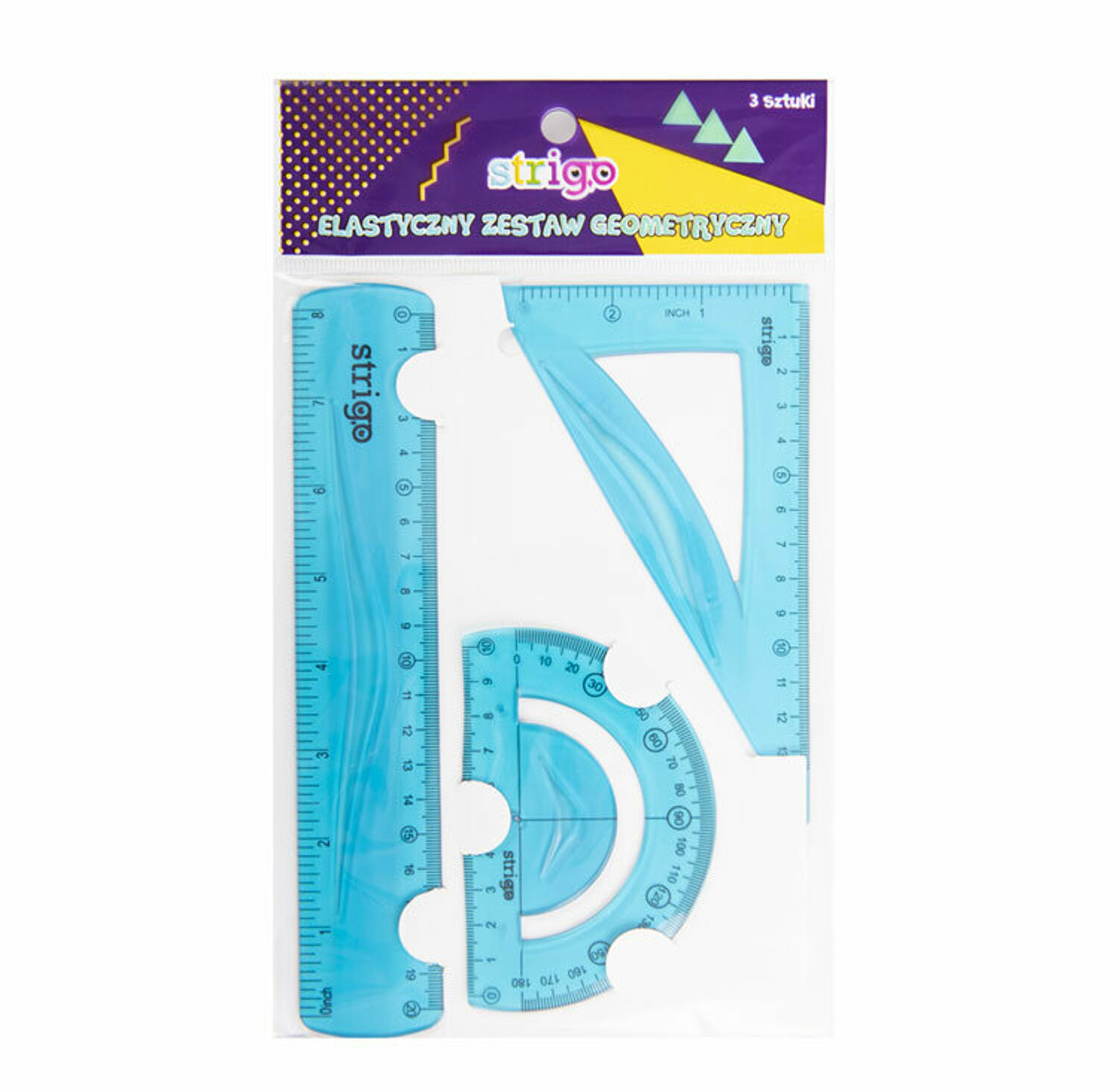 Trusa geometrie - Strigo flexibila - Albastru