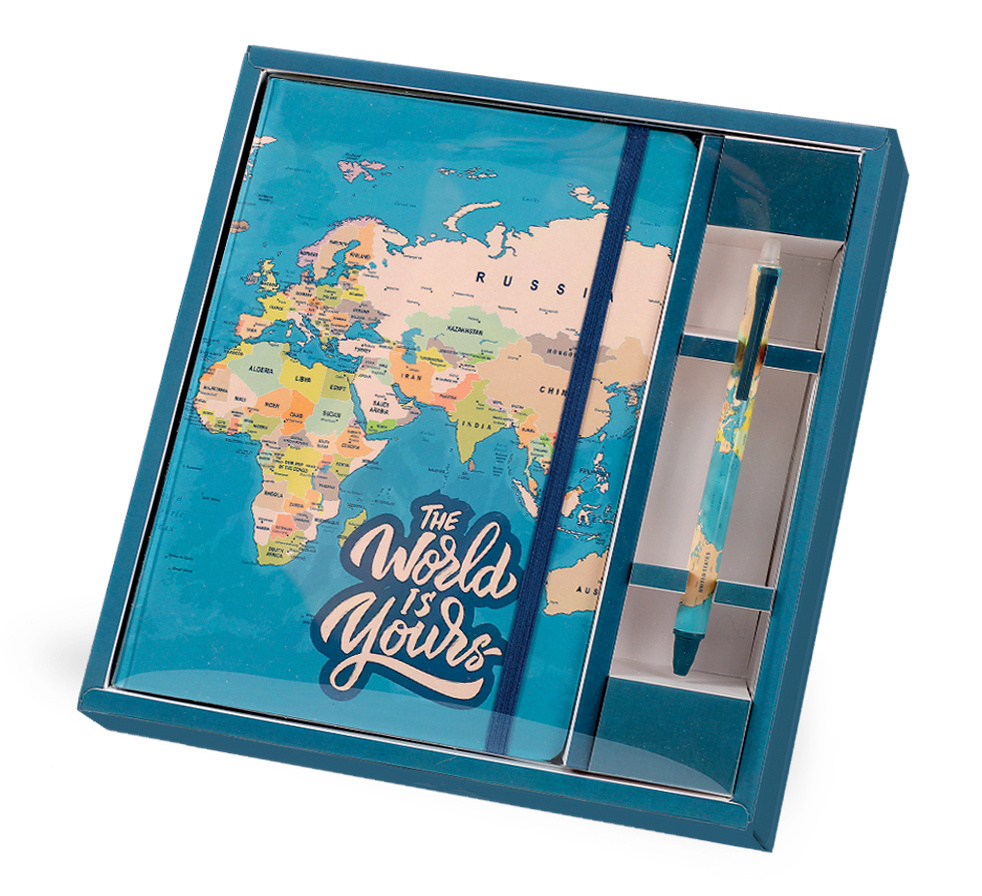 Set carnet si pix - Blue Maps