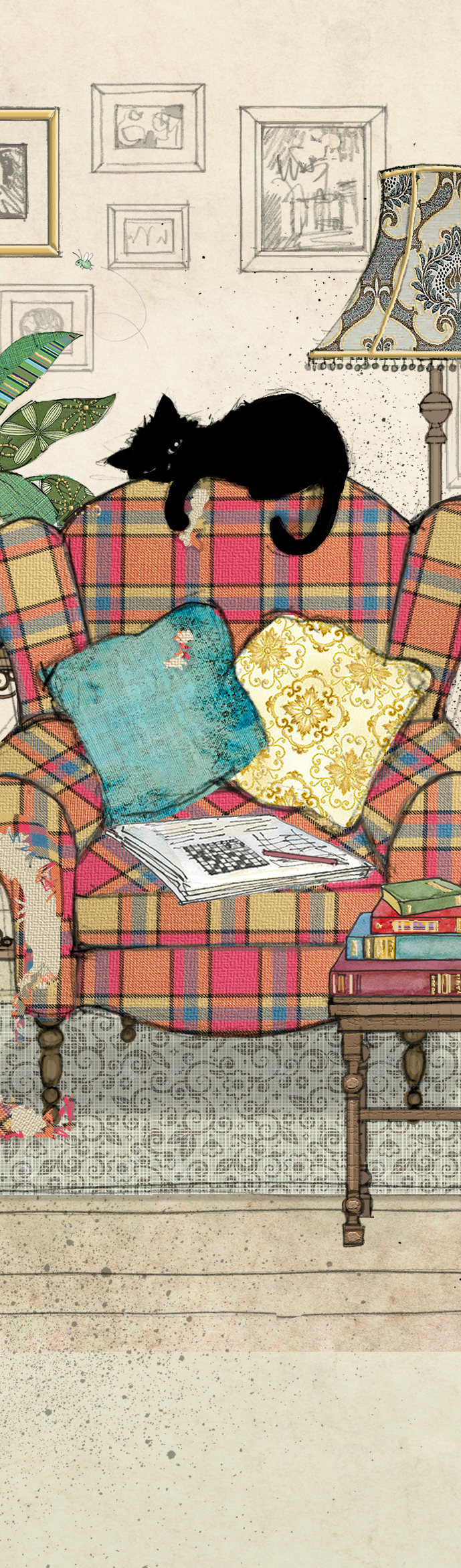 Semn de carte - Bug Art - Chaton fauteuil