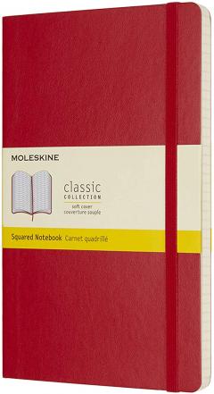 Carnet - Moleskine Classic - Soft Cover, Large, Squared - Scarlet Red