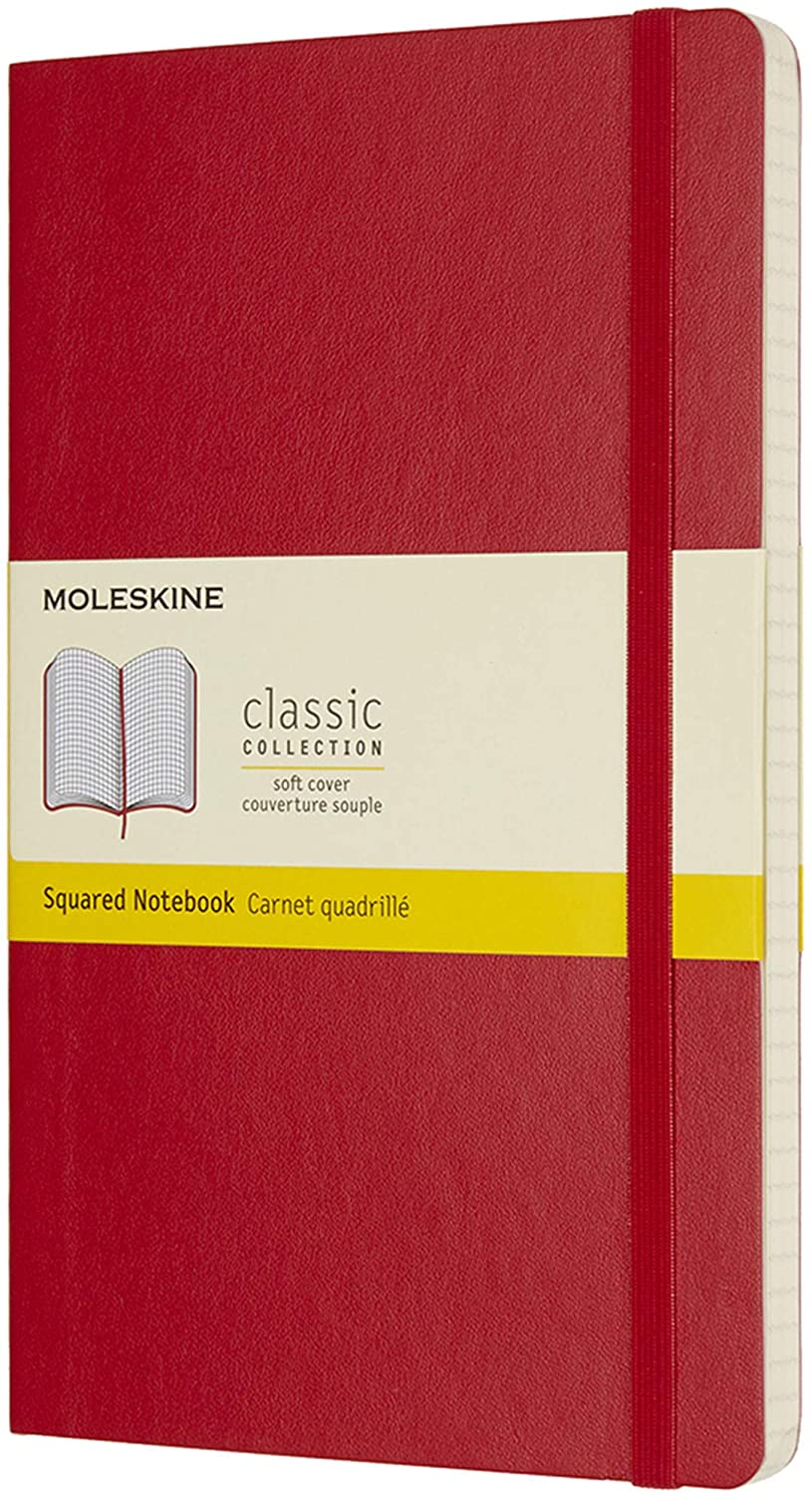 Carnet - Moleskine Classic - Soft Cover, Large, Squared - Scarlet Red