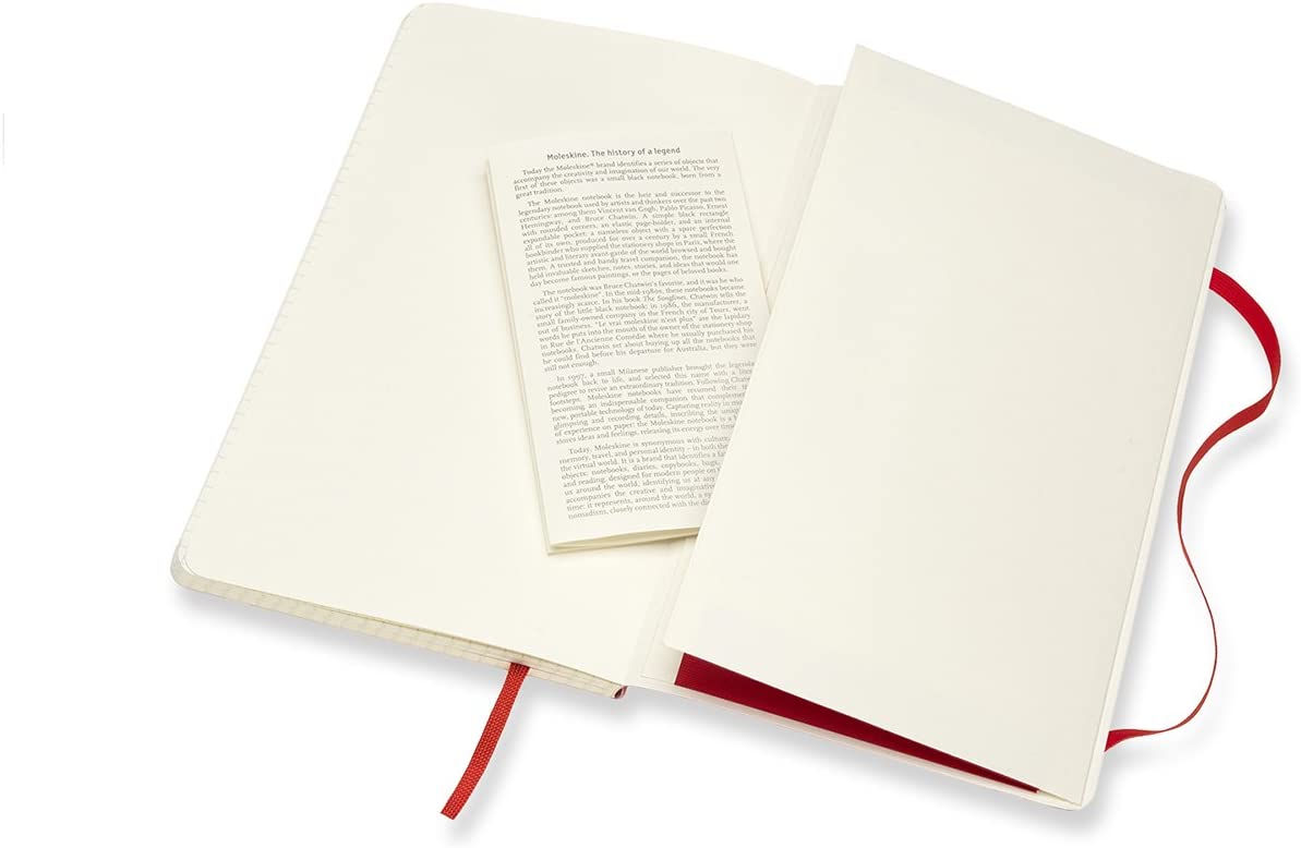 Carnet - Moleskine Classic - Soft Cover, Large, Squared - Scarlet Red