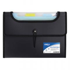Dosar extensibil A4 - 6 compartimente - Negru