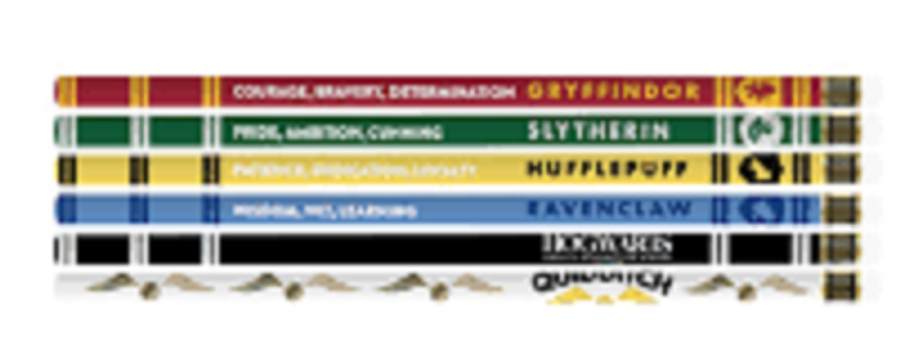 Set creioane - Harry Potter - Casele Hogwarts, 6 buc.