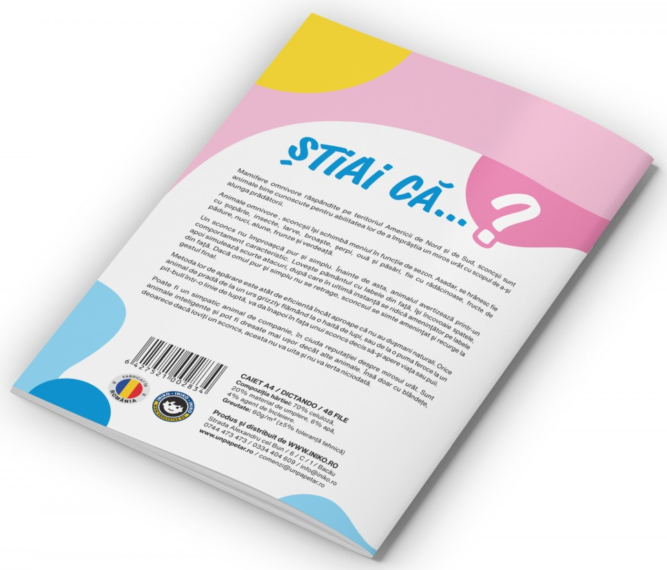 Caiet - Discover The Wild - Sconcs, A4, dictando, 48 file