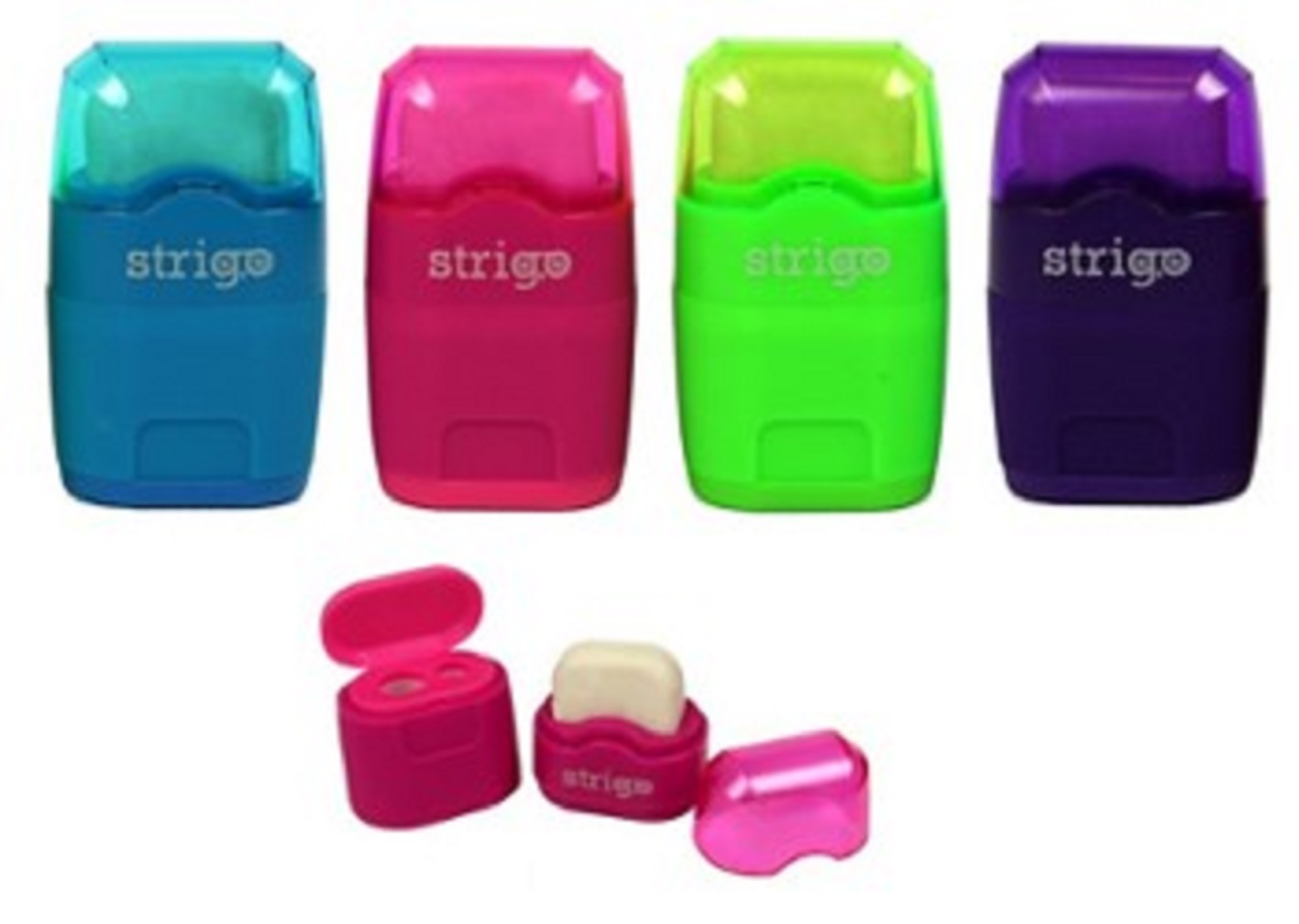 Ascutitoare dubla cu radiera - 6 culori