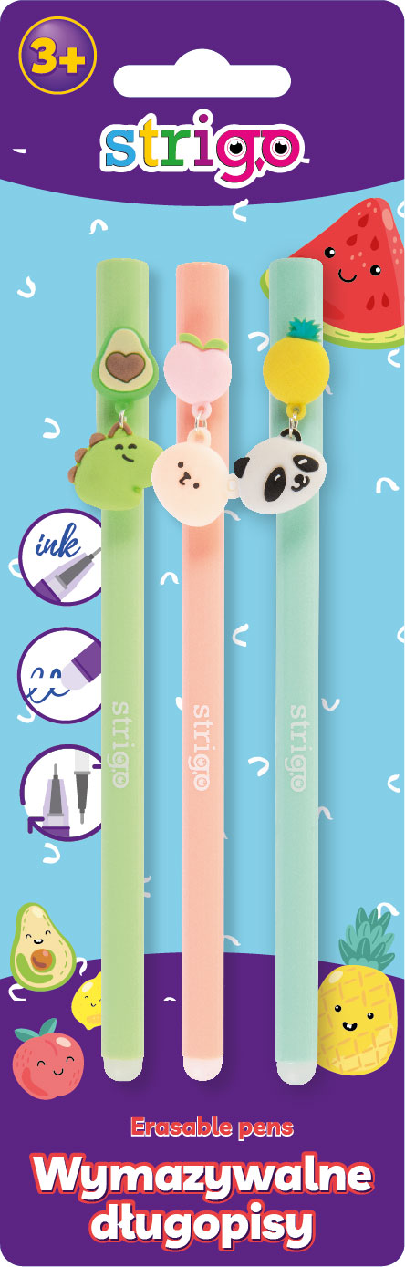 Set 3 pixuri cu cerneala termosensibila - Fruits