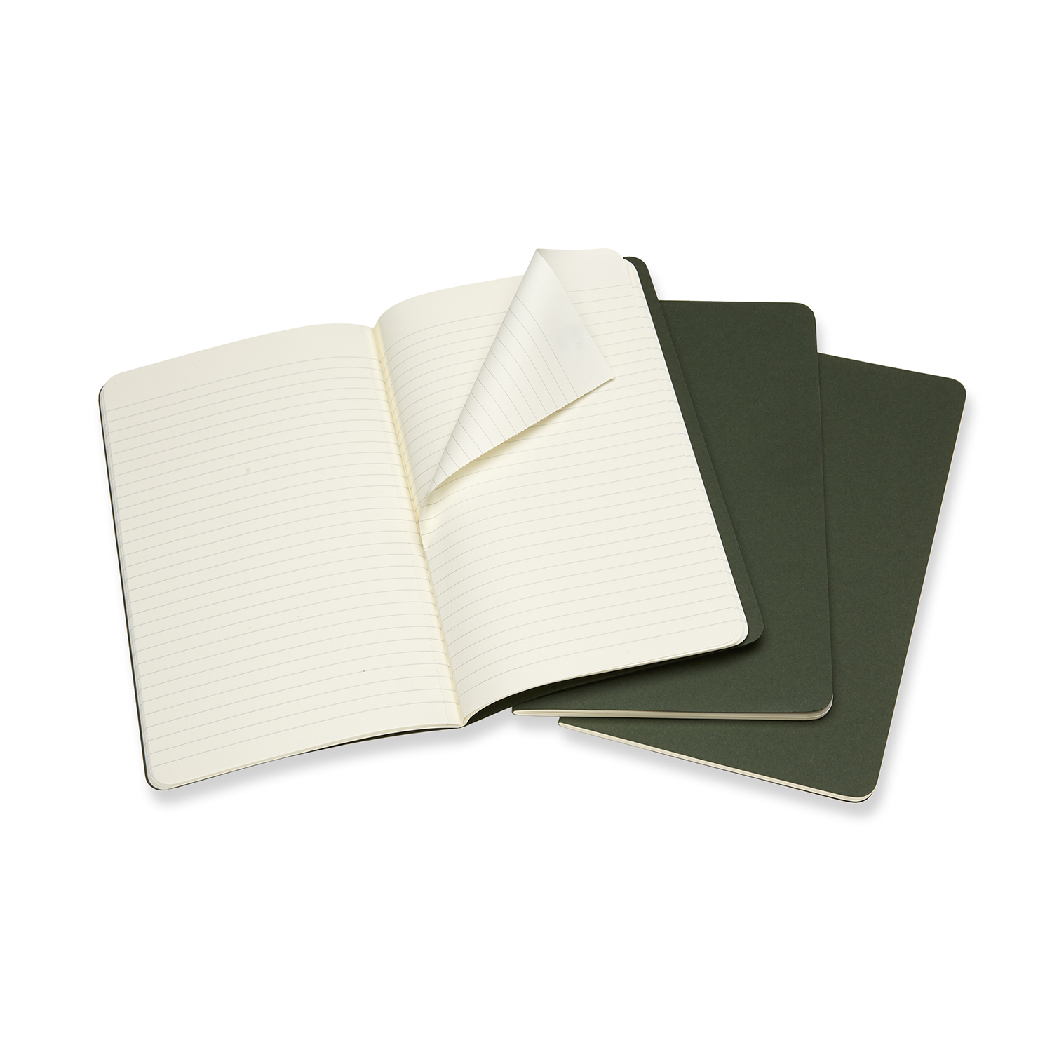 Set 3 caiete - Moleskine Cahier - Large, Ruled - Myrtle Green
