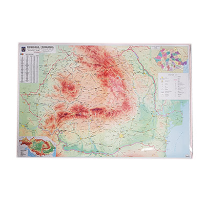 Harta fizica Romania