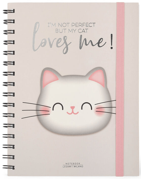 Carnet A5 - Large, Spiral, Lined - Kitty