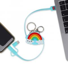 Cablu incarcare - 3-in-1 Retractable - Charge 'N Roll - Rainbow thumbnail