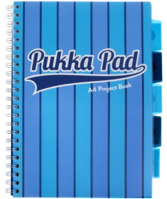 Caiet A4 dictando, cu spirala si separatoare - Project Book - Albastru