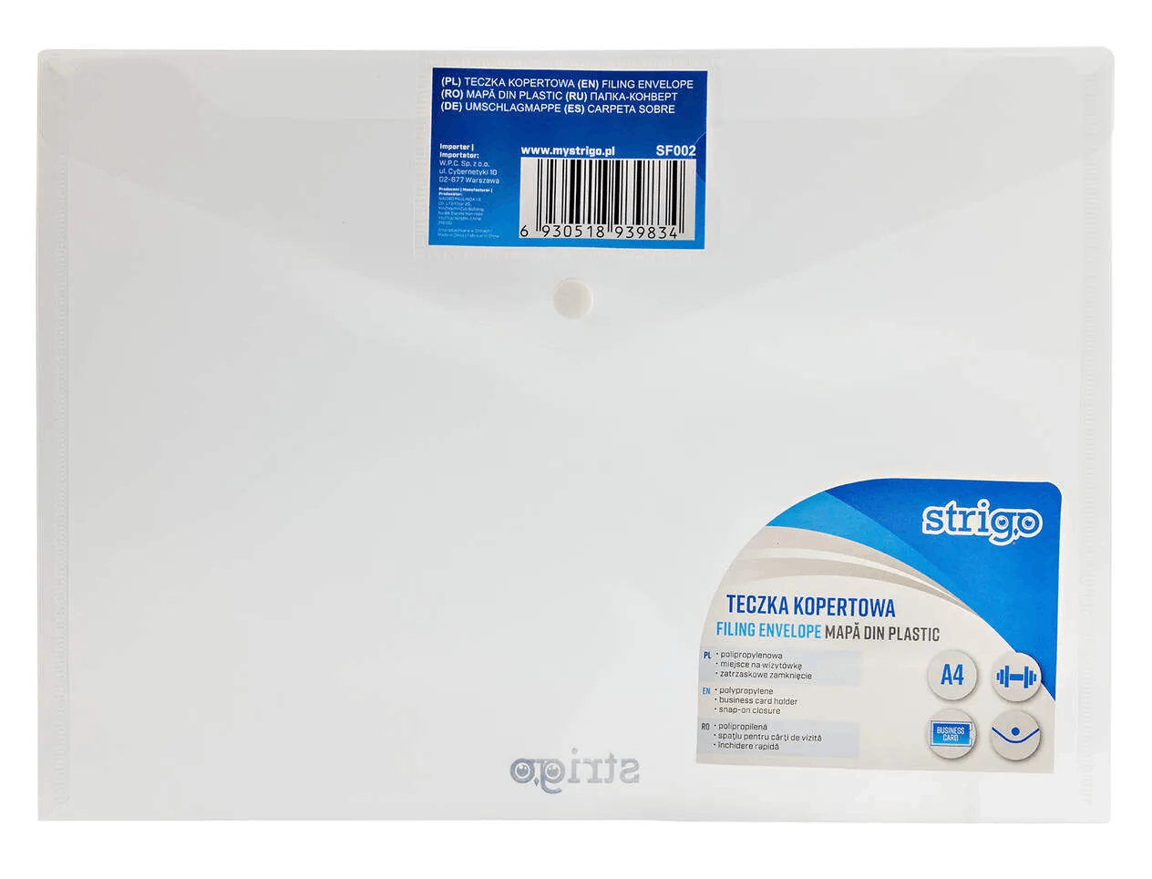 Mapa din plastic - A4 - Horizontal - Transparent