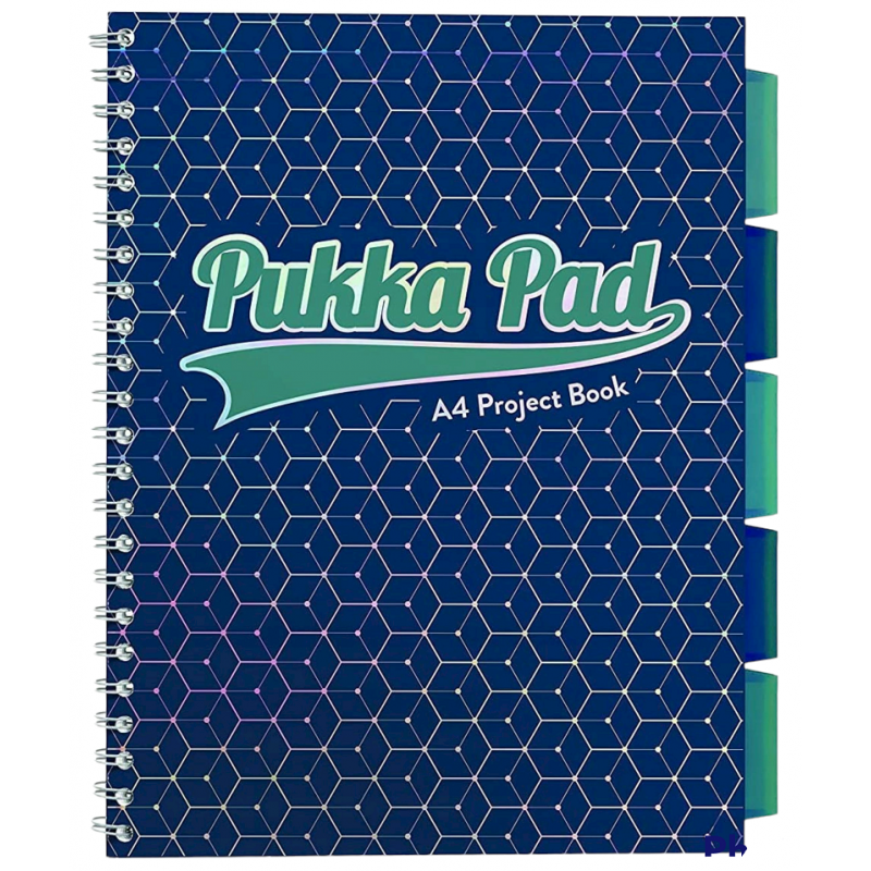 Caiet A4, matematica, cu spirala si separatoare - Project Book - Albastru