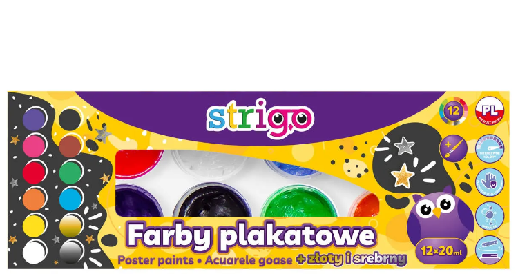 Set 12 acuarele cu pensula - Strigo  