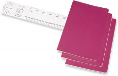 Set 3 caiete - Moleskine Cahier - Large, Plain - Kinetic Pink thumbnail