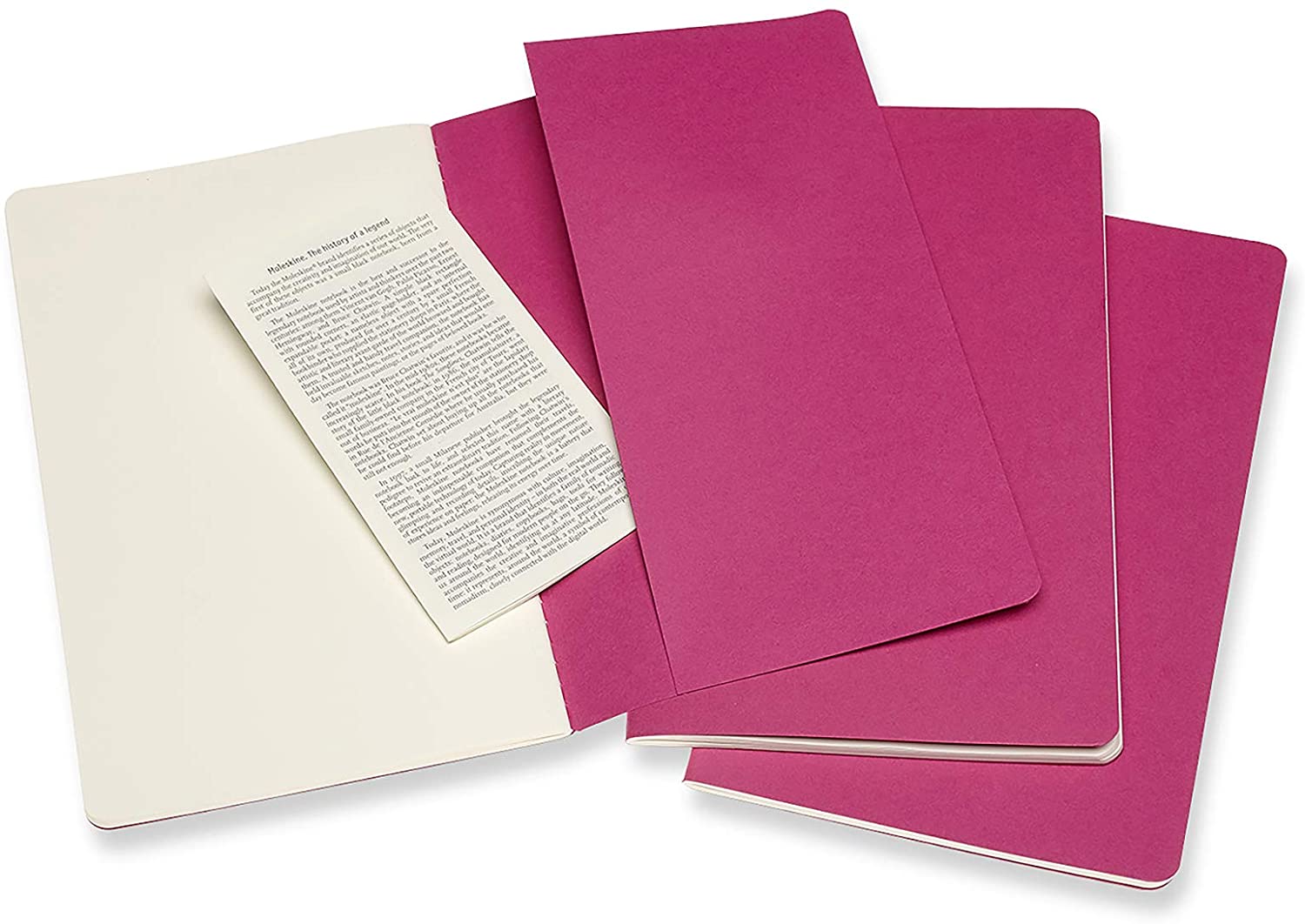 Set 3 caiete - Moleskine Cahier - Large, Plain - Kinetic Pink
