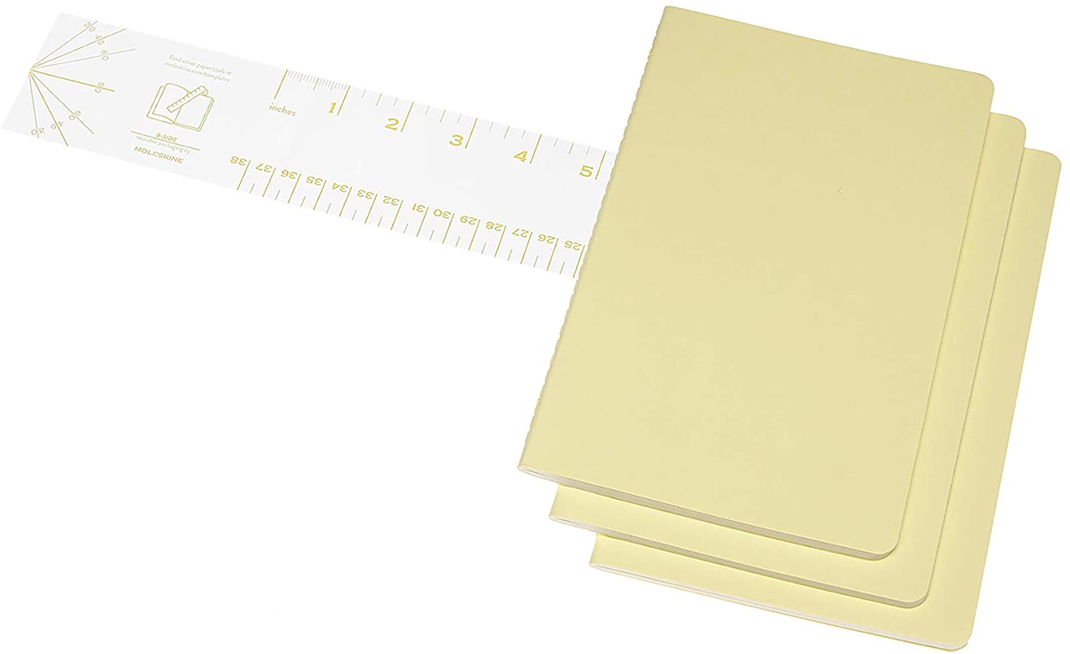 Set 3 jurnale - Moleskine Cahier - Cardboard Cover, Large, Ruled - Tender Yellow