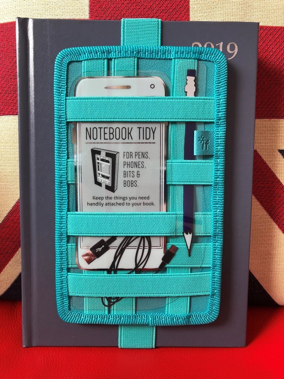 Suport elastic pentru carnet - Tidy - Turquoise