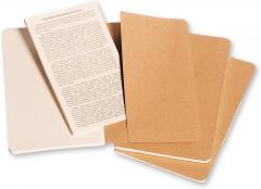 Set 3 caiete - Moleskine Cahier - Pocket, Plain - Kraft Brown thumbnail