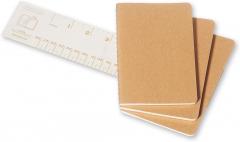 Set 3 caiete - Moleskine Cahier - Pocket, Plain - Kraft Brown thumbnail