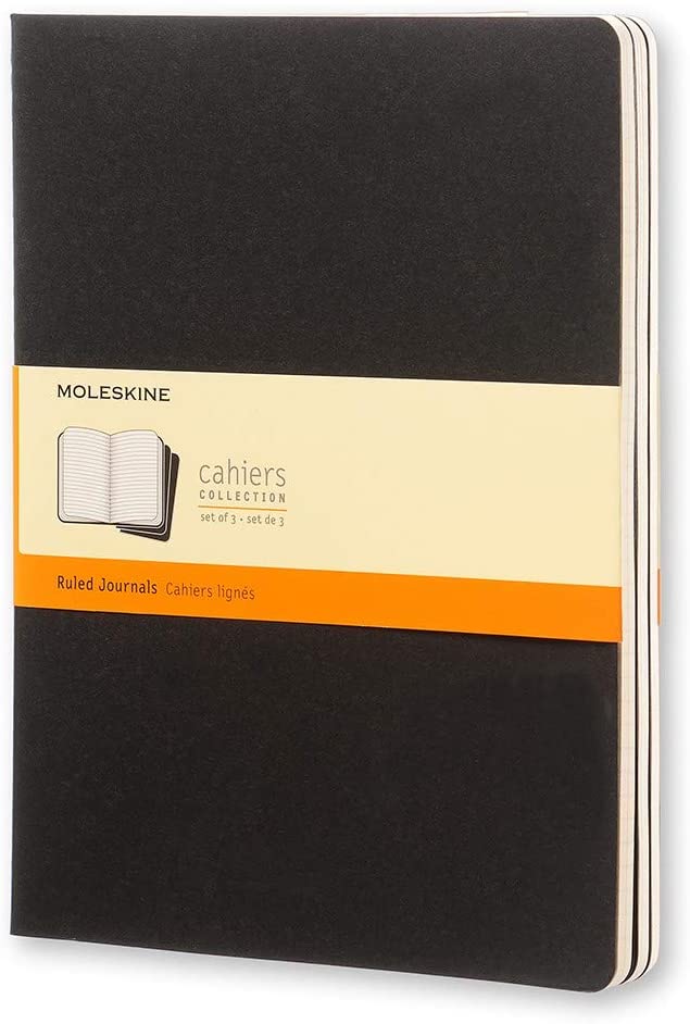 Set 3 caiete - Moleskine Cahier - X-Large, Ruled - Black