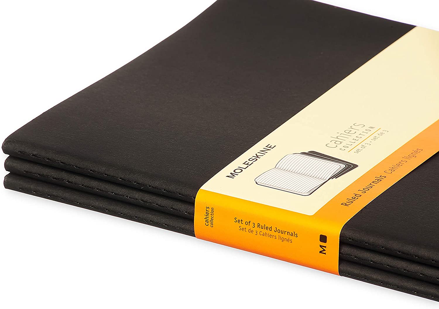 Set 3 caiete - Moleskine Cahier - X-Large, Ruled - Black