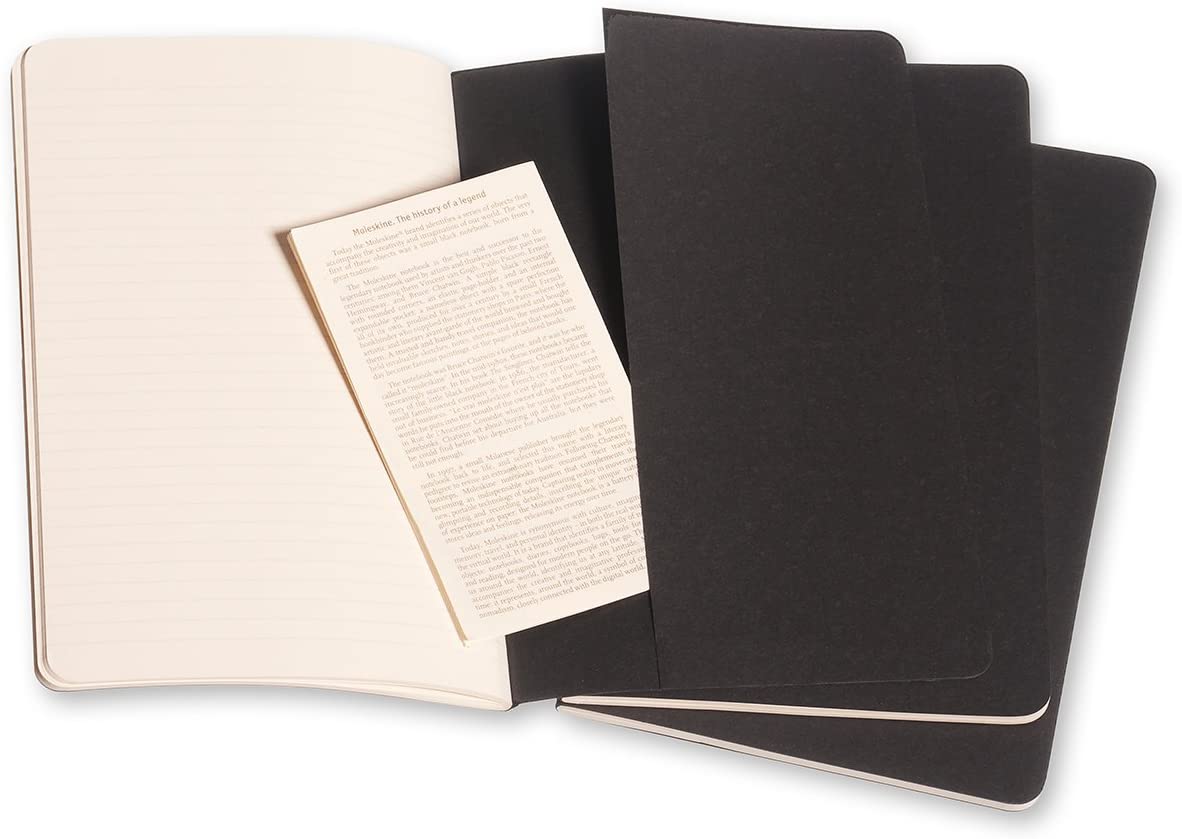 Set 3 caiete - Moleskine Cahier - Large, Ruled - Black
