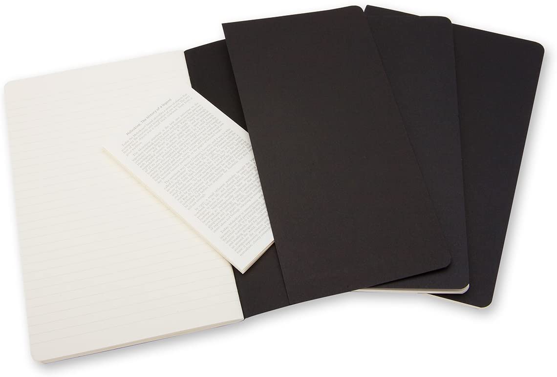 Set 3 caiete - Moleskine Cahier - Large, Ruled - Black