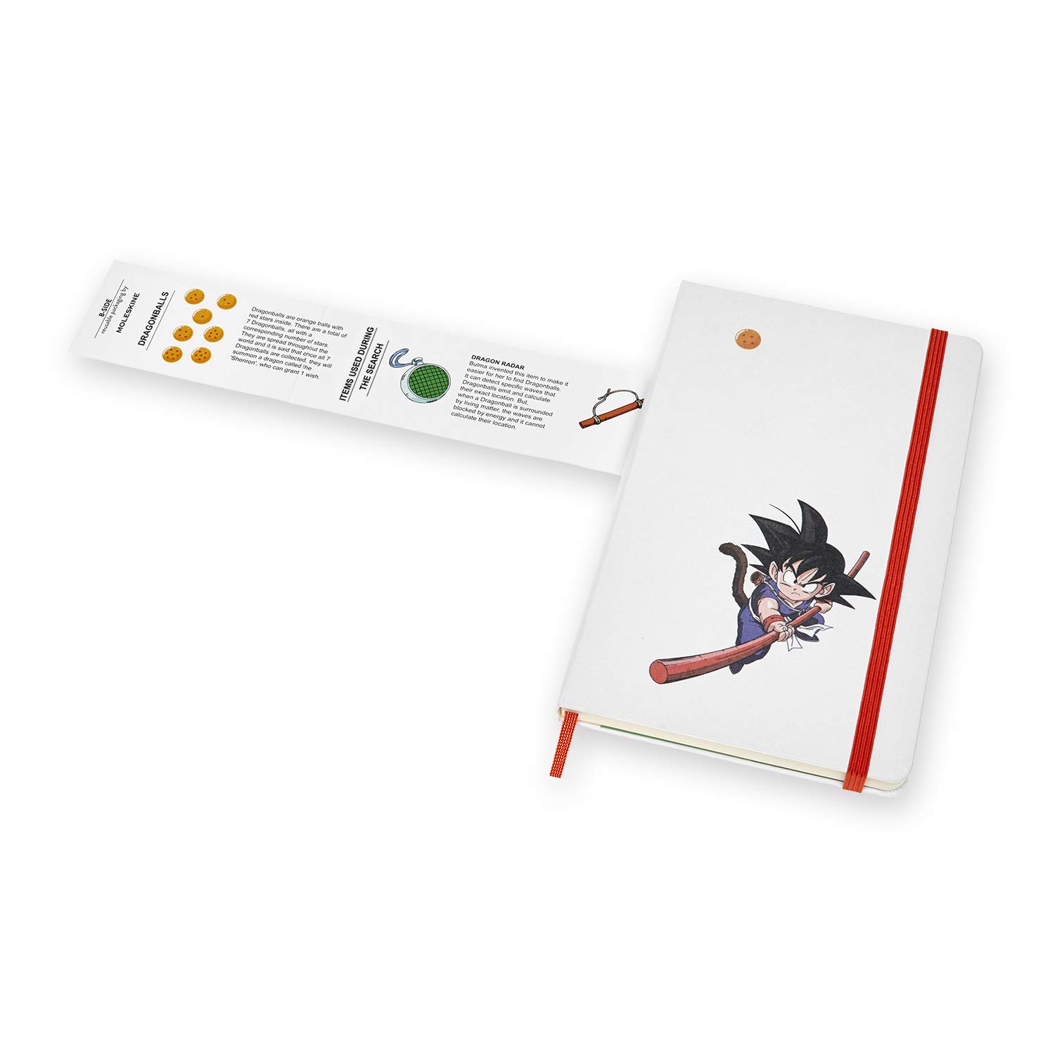 Carnet - Moleskine Dragonball Limited Edition Ruled Notebook - Large, Hard Cover, White - Goku 