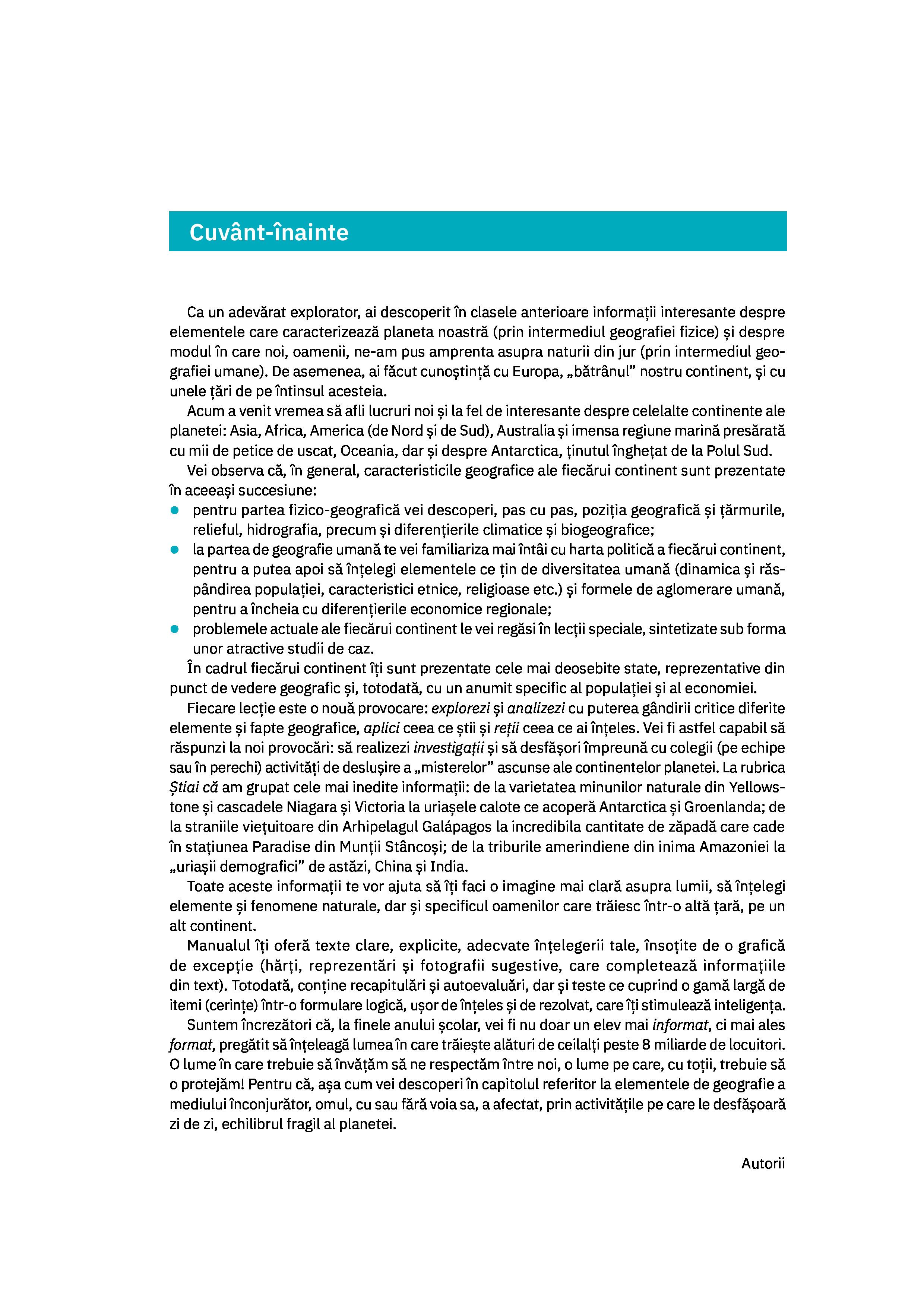 Manual de Geografie - Clasa a VII-a