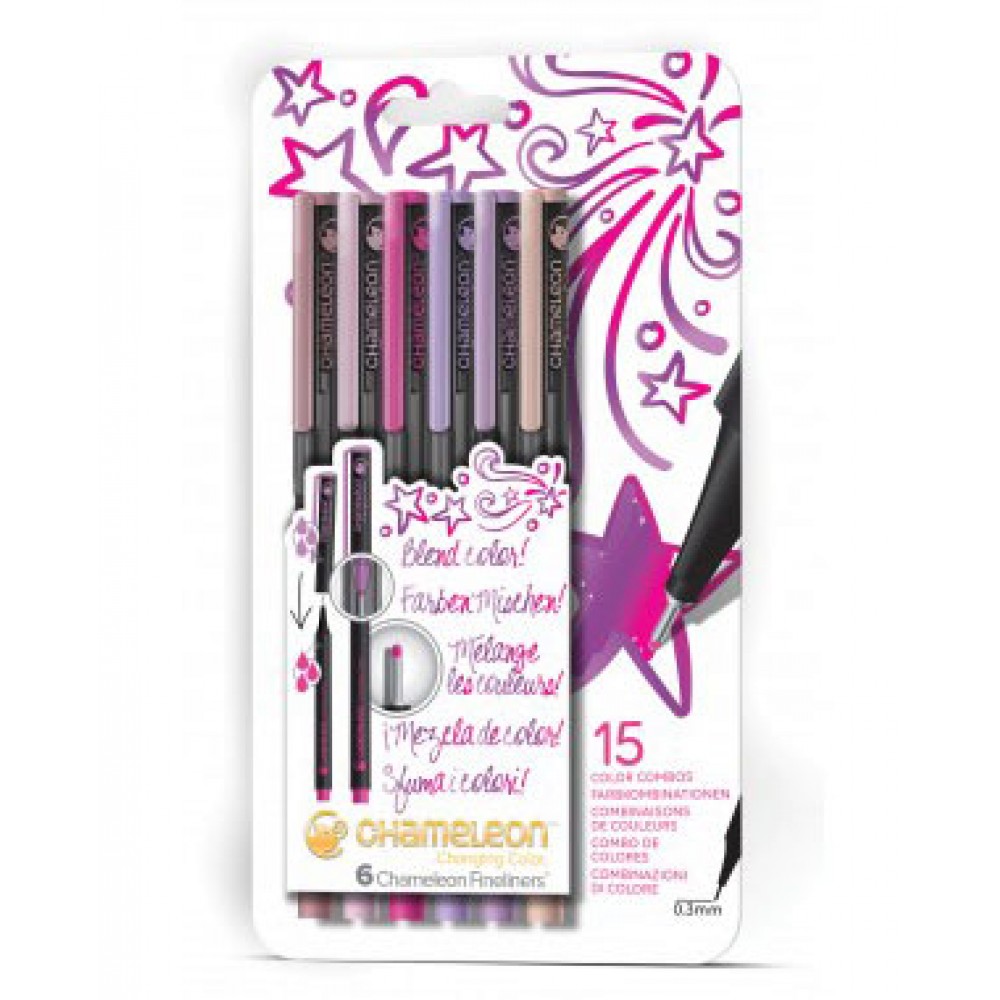 Set 6 markere - 6 Fineliners Chameleon