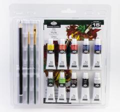 Set culori ulei cu accesorii  - 15 piese