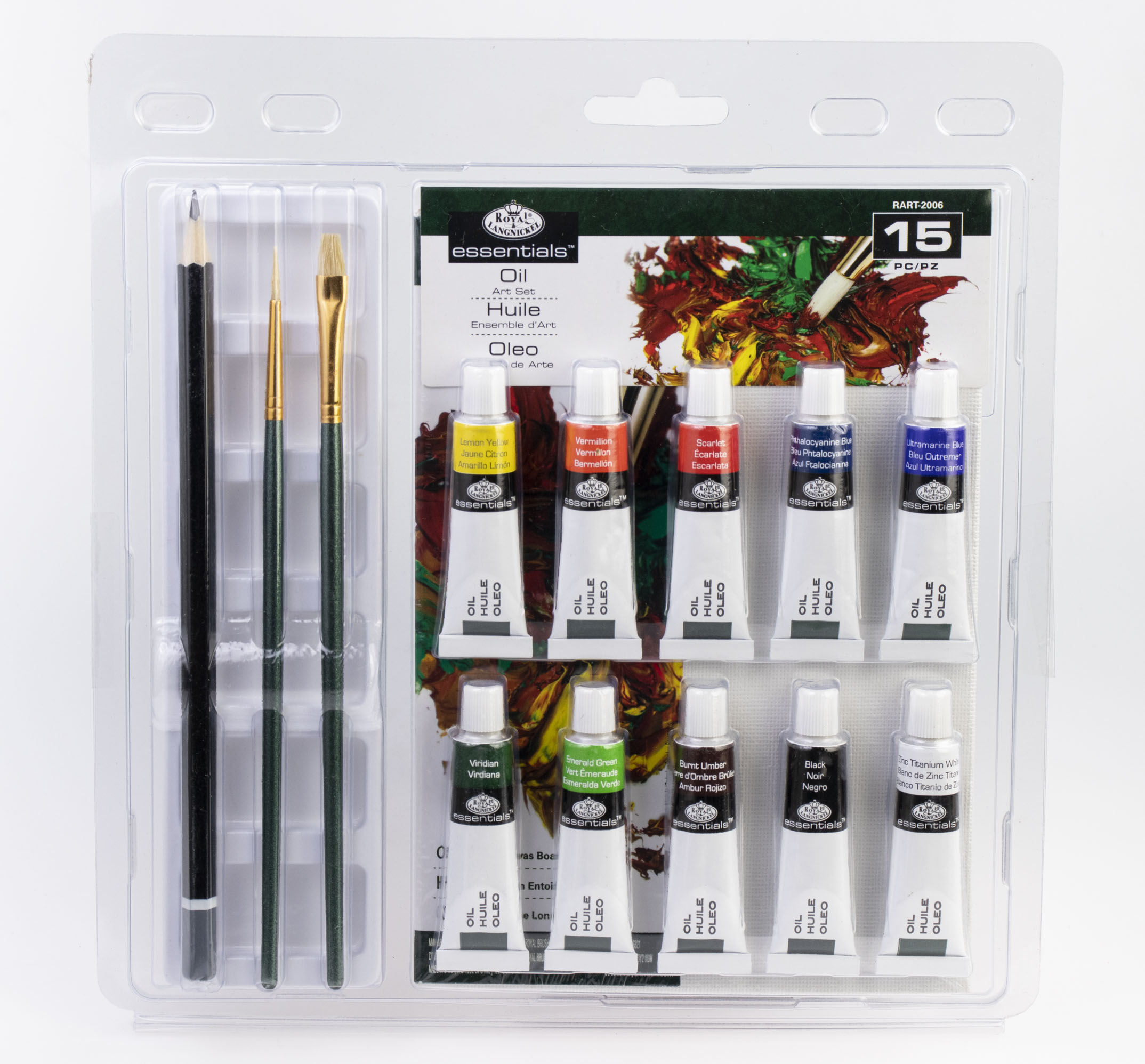 Set culori ulei cu accesorii  - 15 piese